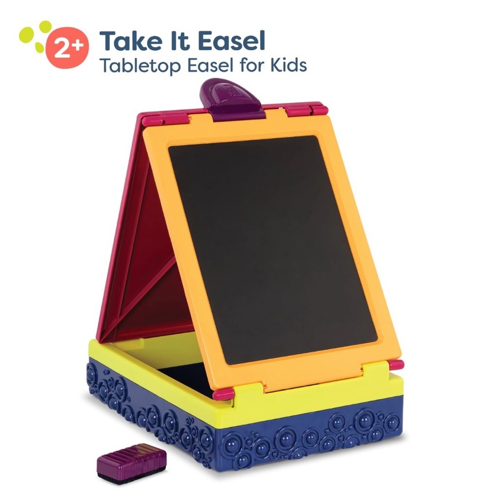 B.Toys Take it Easel- Portable Table Top Easel – Chalkboard & Whiteboard!